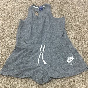 Nike Heather Gray Romper with Drawstring